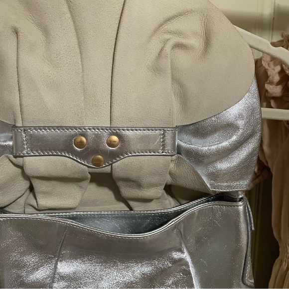 Saint Laurent YSL silver sac bow shoulder bag - Picture 6 of 6